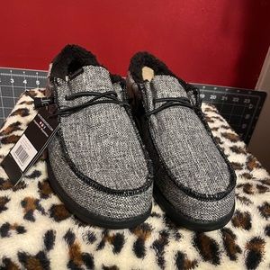 Men’s 10 Wally Stitch Stormcloud Hey Dudes